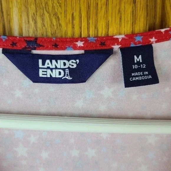 NWOT Lands' End surplice red stars sleeveless dress - Picture 4 of 8